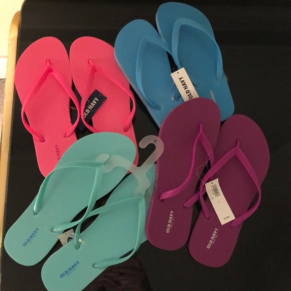 Old Navy Shoes - 4 Pairs Old Navy Flip-Flops - New With Tags